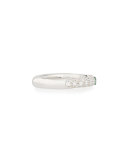 18K Rose Gold & Diamond Ring with One Green Tsavorite, Size 6