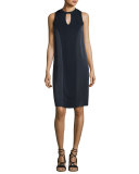 Hart Two-Tone Sleeveless Shift Dress, Navy