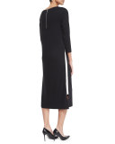 Long Zipper Dress W/ Contrast Gusset, Petite  