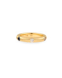 18K Yellow Gold Ring with Brown & Black Diamonds, Size 6.75