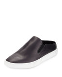 Verrell Leather Open-Back Skate Sneaker, Black