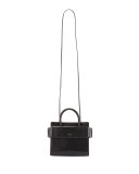 Horizon Mini Leather Satchel Bag, Black