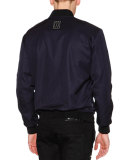 Utility Zip-Up Bomber Jacket, Navy Blue