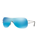 Tech Light Ray Flash Mask Sunglasses, Gunmetal/Blue