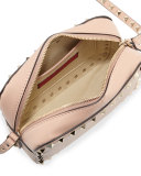 Rockstud Small Zip-Top Camera Bag, Dark Beige