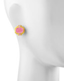 Cherub & Sea Horse Intaglio Clip/Post Earrings, Pink