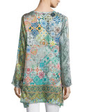 Jessner Tab-Sleeve Long Blouse, Plus Size