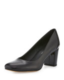 Palace Suede Block-Heel Pump, Black Cafe