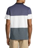 Piqué Textured Colorblock Polo Shirt, Blue