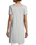Sonya Side-Slit Embroidered Cotton Tunic