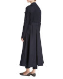 Frenton Double-Weave Trenchcoat, Navy