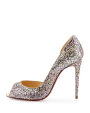 Demi You Glittered Red Sole Pump, Rosette Gold