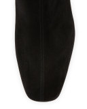 Tiagadaboot Suede 70mm Red Sole Bootie, Black