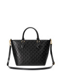 Guccissima Small Leather Tote Bag, Black