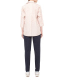 Straight-Leg Pull-On Pants, Deep Blue