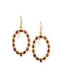 Amulet Hue Ruby Cabochon Drop Earrings with Diamonds