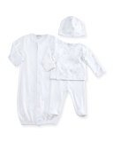 Toy Box Printed Footed Pajama Set, Beige/White, Size Newborn-6 Months