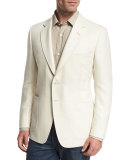 O'Connor Base Herringbone Two-Button Sport Coat, White