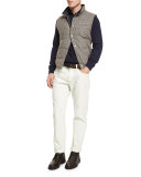 Cashmere Long-Sleeve Hoodie, Cobalt
