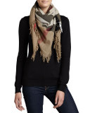 Check Extrafine Wool Scarf, House 