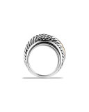 Crossover Narrow Ring with Silver/Gold