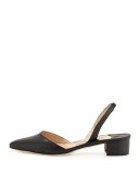 Aspro Sambra Leather Slingback Pump, Black