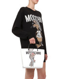 Rat-a-Porter Mouschino Shopper Tote Bag, White