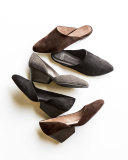 Lily Suede Half-D'Orsay Pump, Chocolate