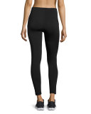 Paneled Mid-Rise Leggings, Black