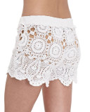 Crochet Tie-Waist Shorts, White