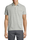 Striped Short-Sleeve Polo Shirt