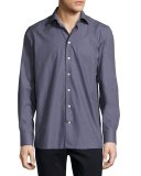 Micro-Dot Sport Shirt, Navy