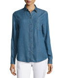 Mercer & Spring Chambray Shirt, Dark Wash Indigo