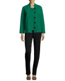 Wool Ottoman Easy Jacket, Emerald
