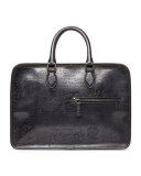 Scritto Leather Briefcase, Black 