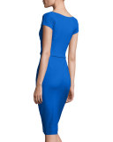 Merissa Cap-Sleeve Sheath Dress, Blue