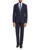 Grid-Textured Two-Piece Suit, Blue