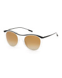 Elkins Rounded Square Polarized Sunglasses, White/Black