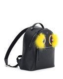 Large Monster Fox-Fur Backpack, Black