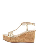 tallin metallic platform sandal, mushroom