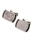 Meteorite & Black Sapphire Cuff Links