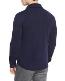 Western Knit Shirt Cardigan, Cobalt