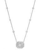 Deco Collection Emerald-Cut Diamond Pendant Necklace