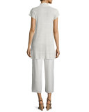 Sleeveless Short Silk Shell