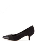 Gia Suede Pointed-Toe Pump, Black