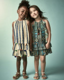 Sleeveless Silk Chiffon Dress, Multicolor, Size 8-12