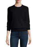 Long-Sleeve Crewneck Cashmere Sweater 