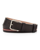 Colimar Stripe-Inlaid Belt, Black