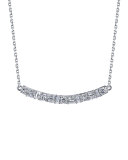 Mixed Diamond Bar Pendant Necklace in 18K White Gold