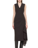 Sleeveless Faux-Wrap Dress, Date